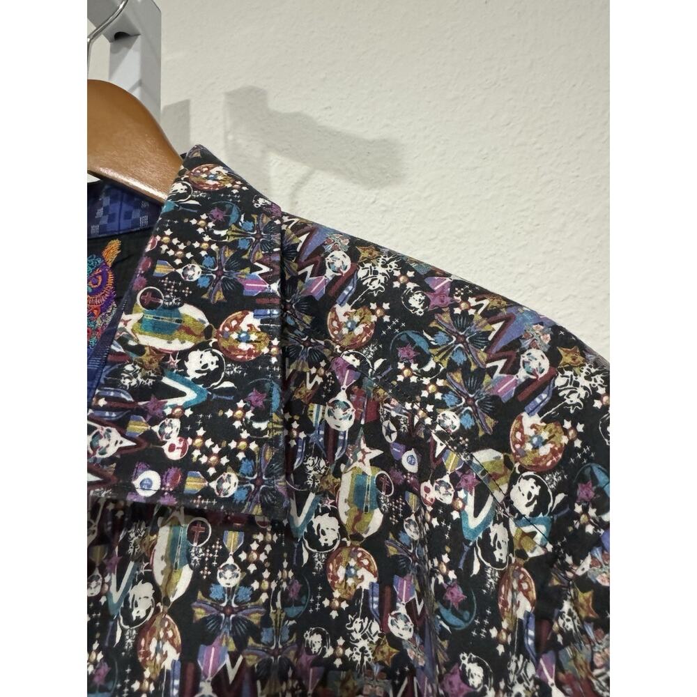 Robert Graham mens shirt embroidered Webb Pattern Geometric EUC Sz XL Classic - Picture 3 of 15